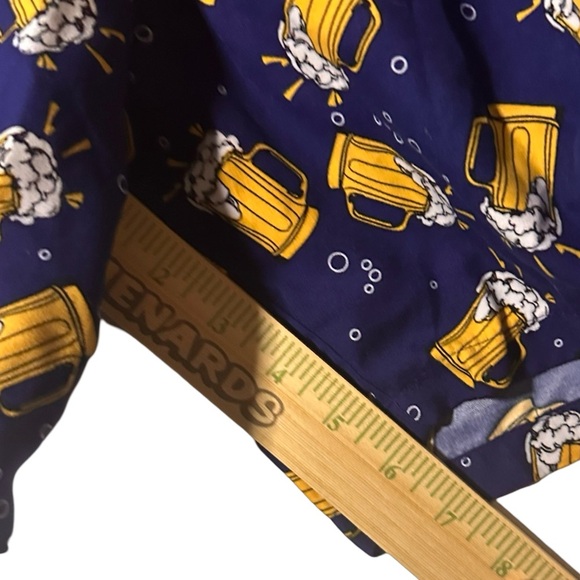 Surf Society Swim Shorts Beer Print Drawstring Waistband Mesh Lined Blue Medium - Picture 8 of 9